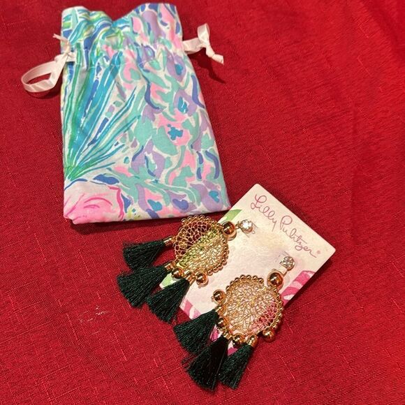 LILLY PULITZER Sea Dreamer EARRINGS- green - Picture 5 of 6